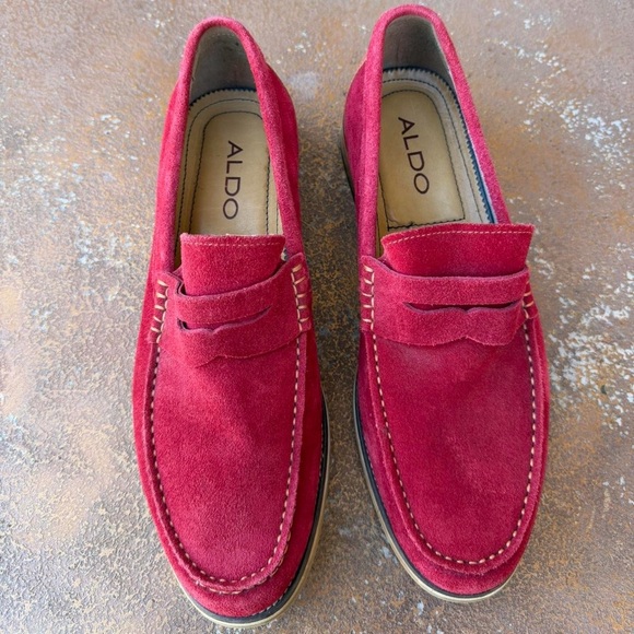 Men’s Aldo red suede Cynfran Penny Loafer sz 8 / worn once main image 5